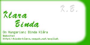 klara binda business card